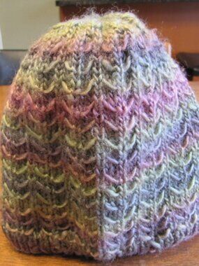 Homemade knit winter hat